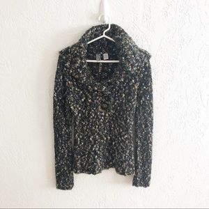 BKE Foldover Collar Two Button Sweater
